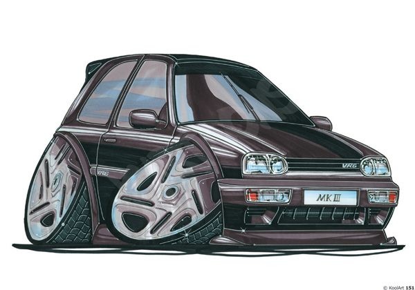 Volkswagen VW Golf MkIII VR6 Black - Kartoons