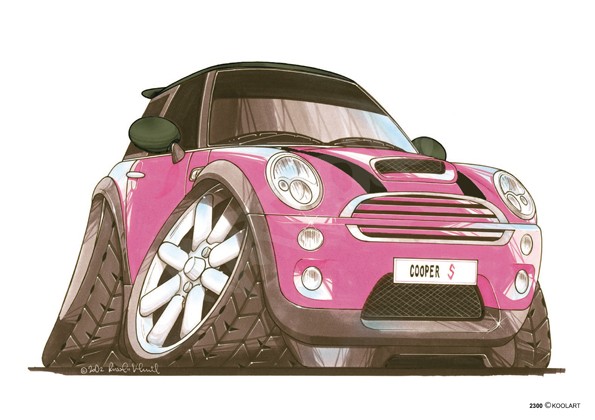 Mini Cooper S Pink/Black - Kartoons